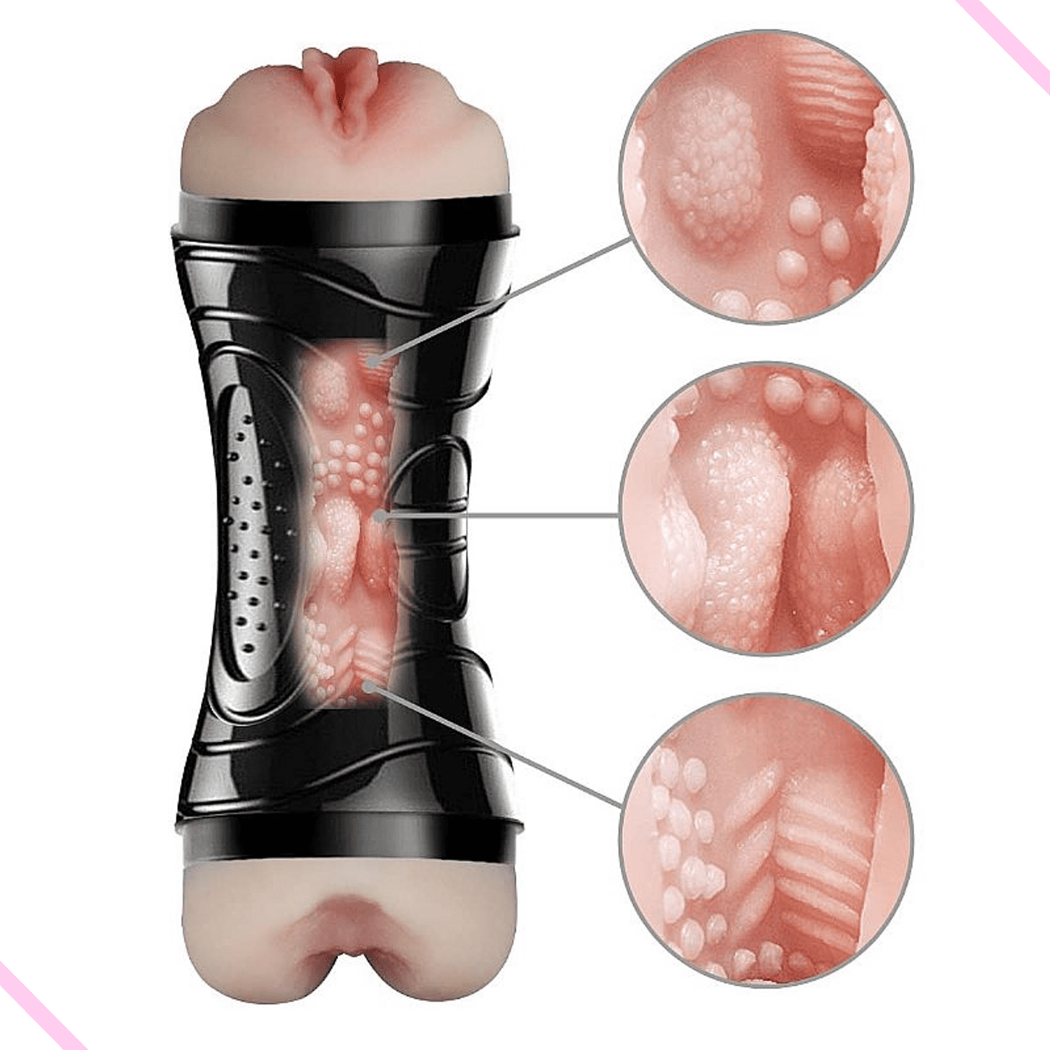 Masturbador Lanterna Mini Dupla - Vagina e Ânus