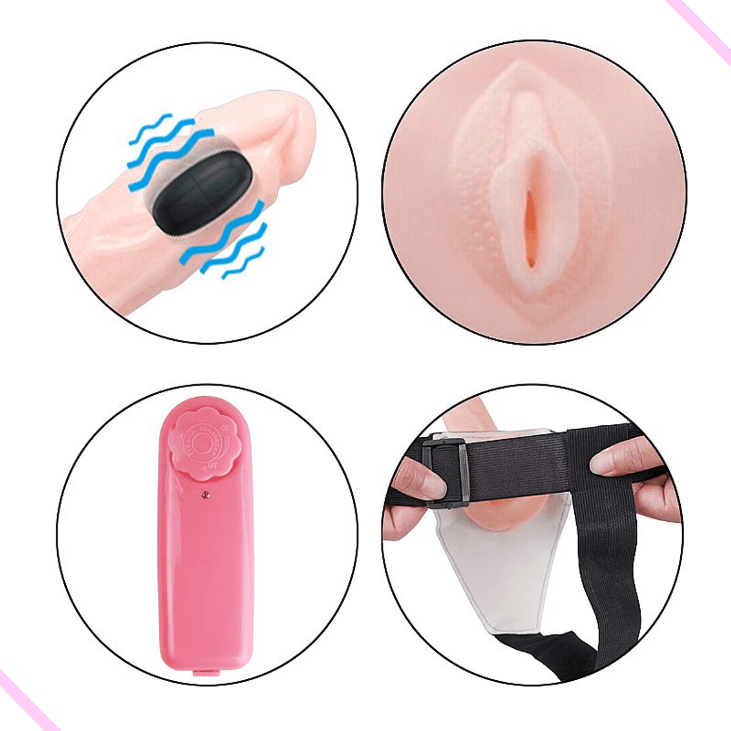Capa Peniana com Cinta e Vibrador - Com Vagina - Wear Pênis