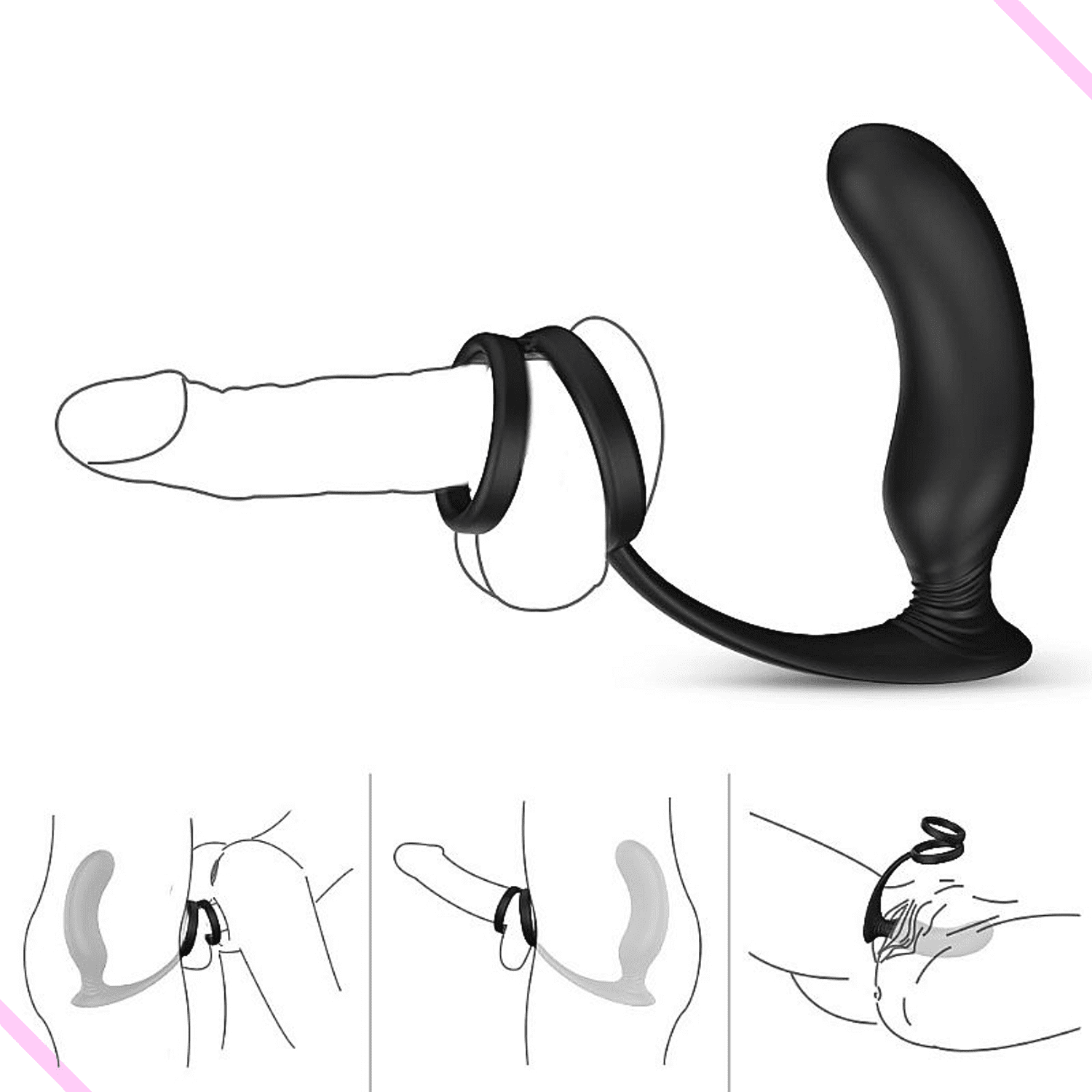 Vibrador Estimulador de Próstata com Anel Peniano - Recarregável