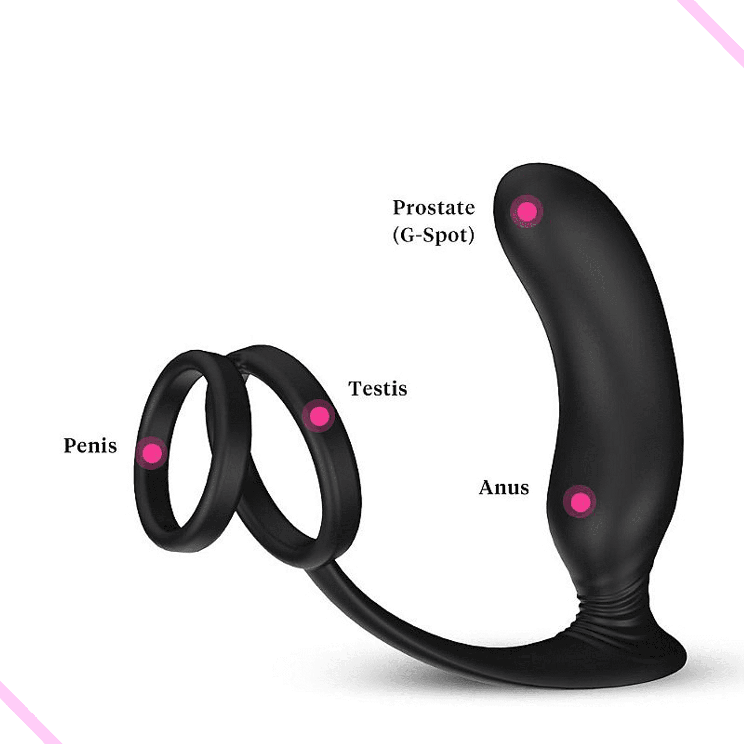 Vibrador Estimulador de Próstata com Anel Peniano - Recarregável