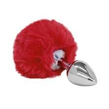 Plug Anal Pompom Tamanho P Vermelho