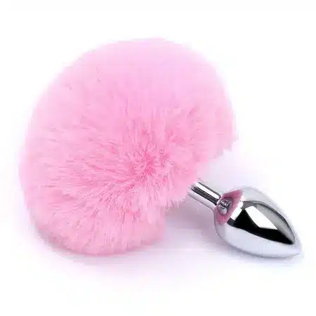 Plug Anal Pompom Tamanho M Rosa