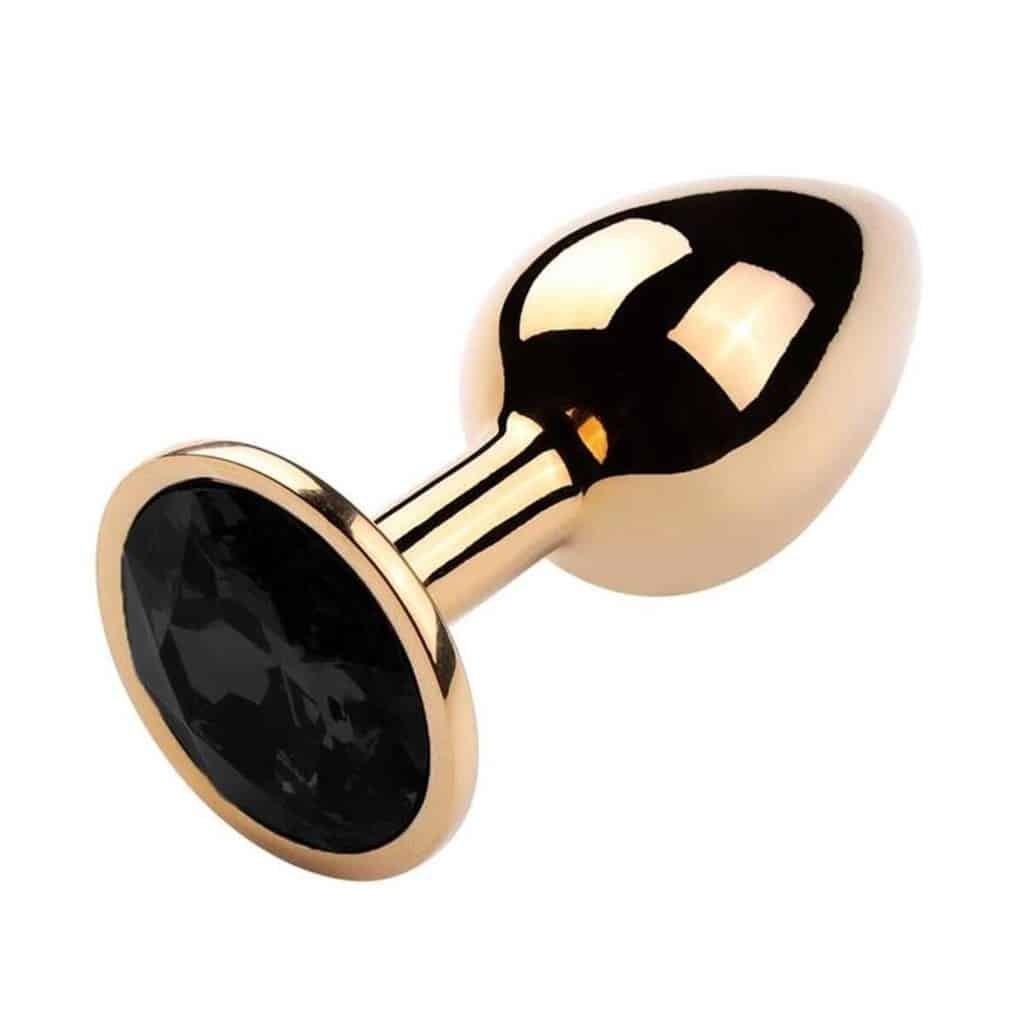Plug Anal Dourado Tamanho P Preto