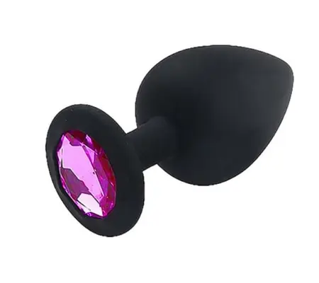 Plug Anal Emborrachado Tamanho M Rosa e Preto