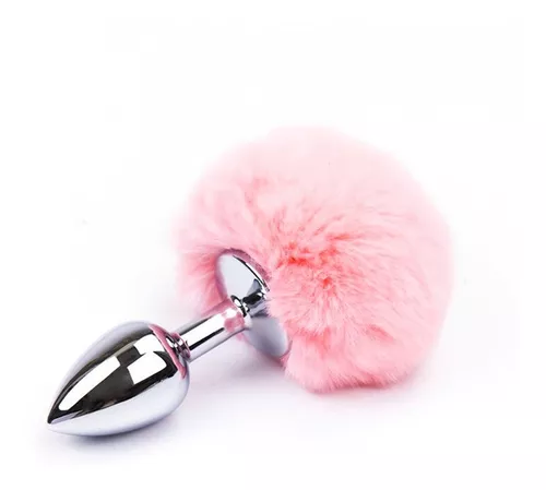Plug Anal Pompom Tamanho M Rosa