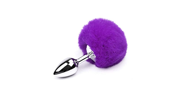Plug Anal Pompom Tamanho P Roxo