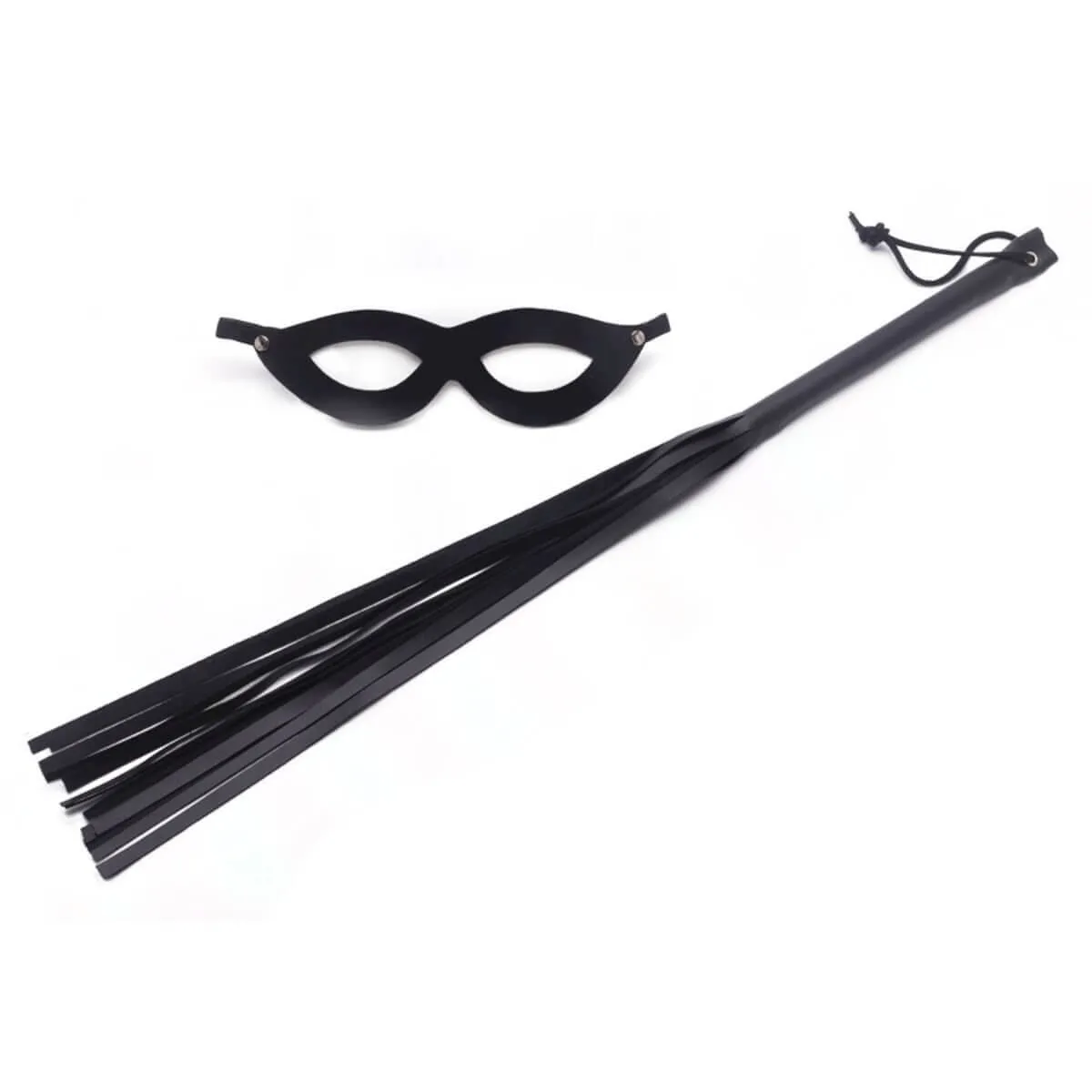 Kit Tiazinha Preto - Chicote 35cm e Máscara Tiazinha - Preto