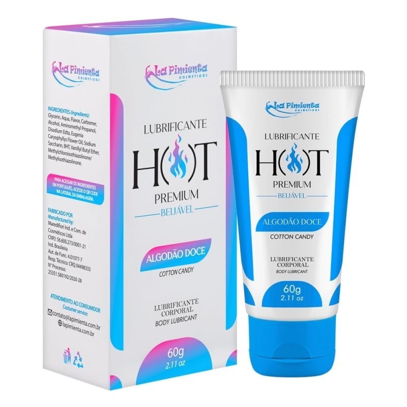 Lubrificante Beijável Algodão Doce Hot Premium