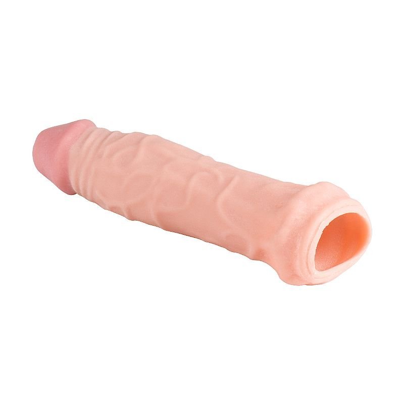 Capa Peniana Realística em Silicone 16,5 x 3,3cm - Bege