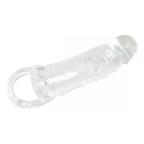 Capa Peniana Cristal Glande e Anel Escrotal Transparente 14,5 x 3,5cm