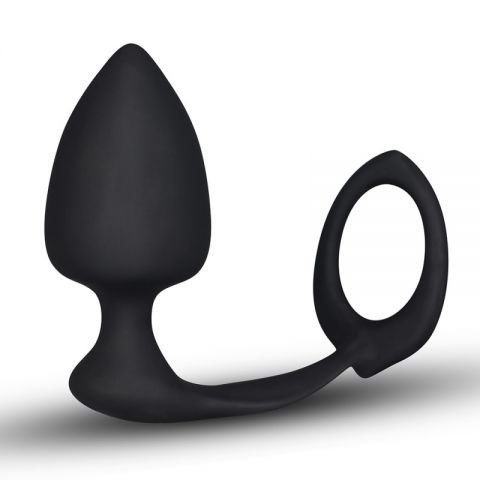 Anel Peniano com Penetrador Anal em Silicone 3,8 x 8cm
