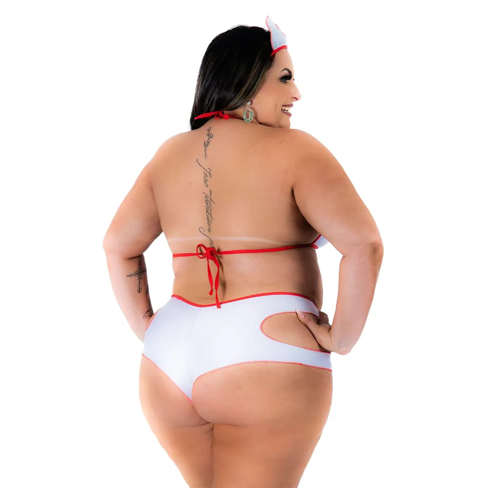 Fantasia Mini Médica Sexy Plus Size