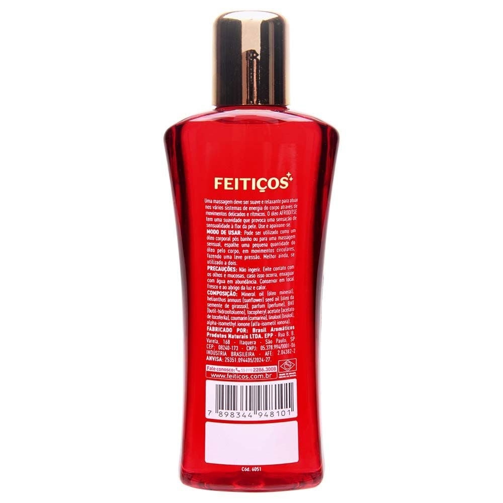 Afroditse óleo Exótico Para Massagem 150ml Feitiços
