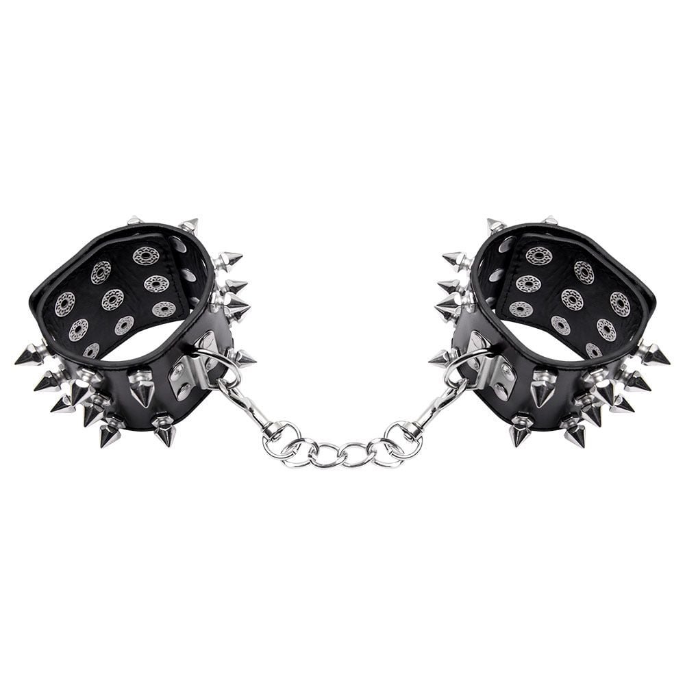 Algema Corrente E Fivelas Spike Luxo Preto Si