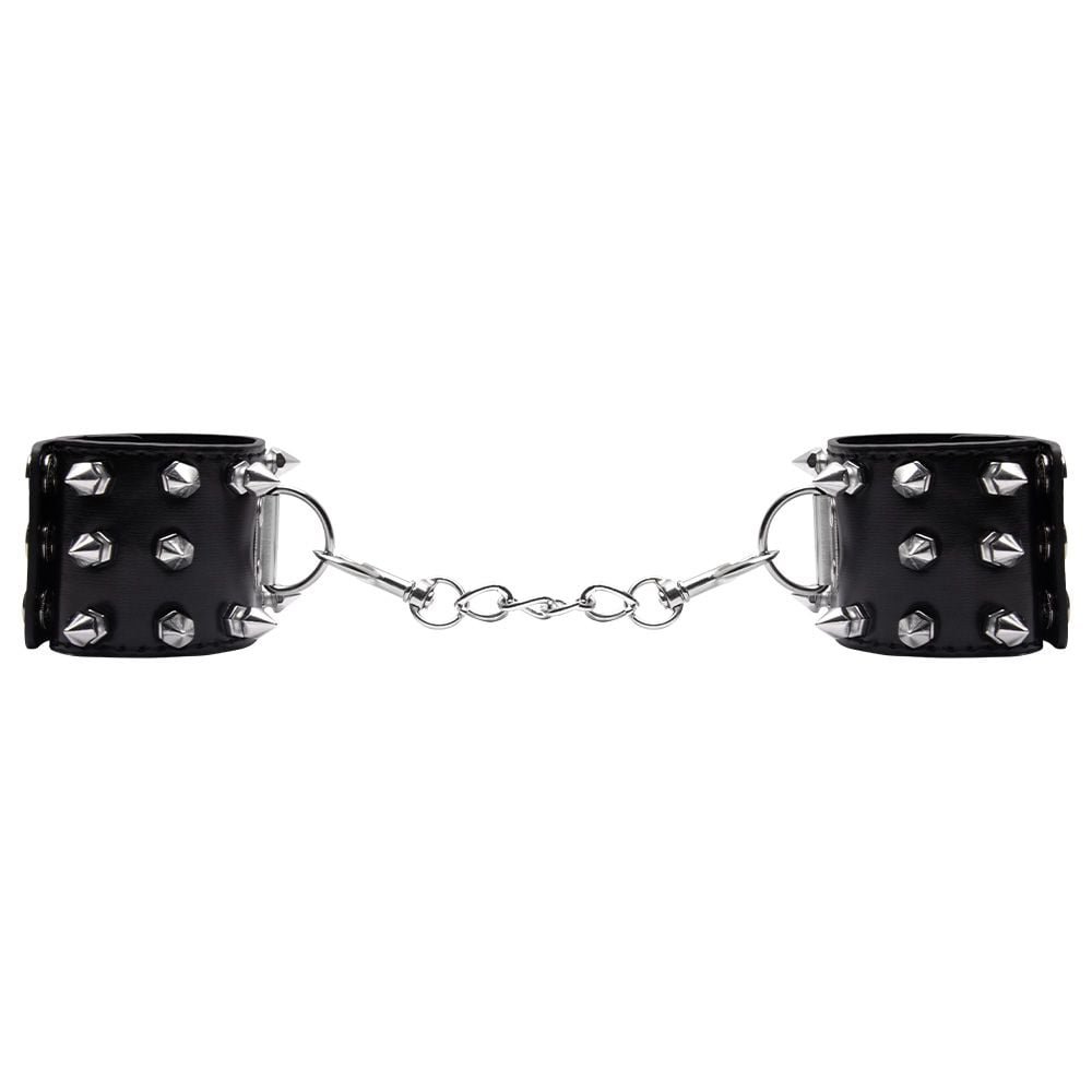 Algema Corrente E Fivelas Spike Luxo Preto Si