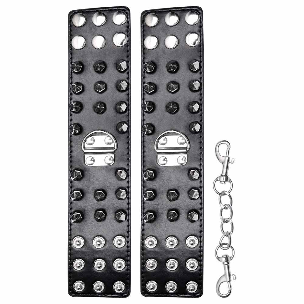 Algema Corrente E Fivelas Spike Luxo Preto Si