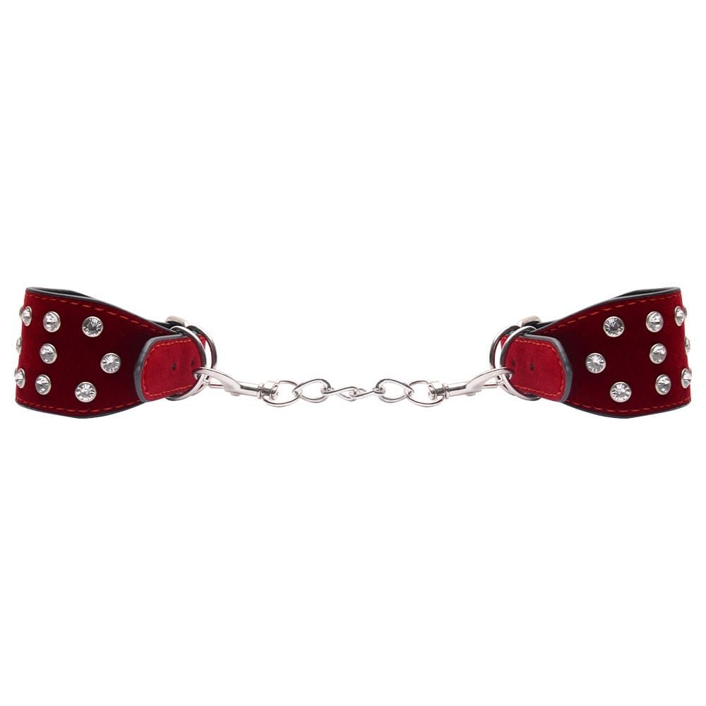 Algema Corrente Fivelas Couro Luxo Vermelho Si