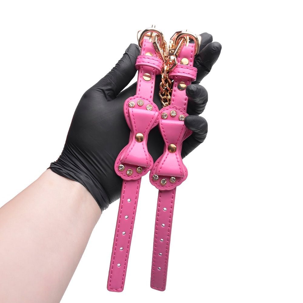 Algema Laço Corrente E Fivelas Rosa Sexy Import