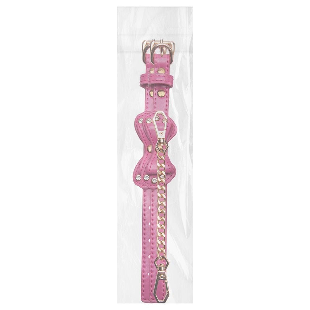 Algema Laço Corrente E Fivelas Rosa Sexy Import