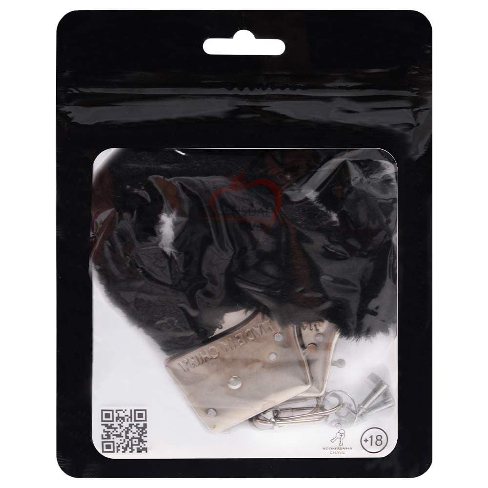 Algema Simples Metal Com Pelúcia Sensual Love