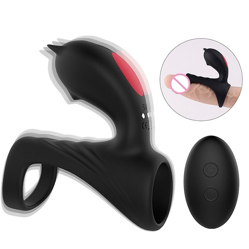 Anel Peniano com Estimulador de Clitóris Recarregável- Hi Fun - S-Hande
