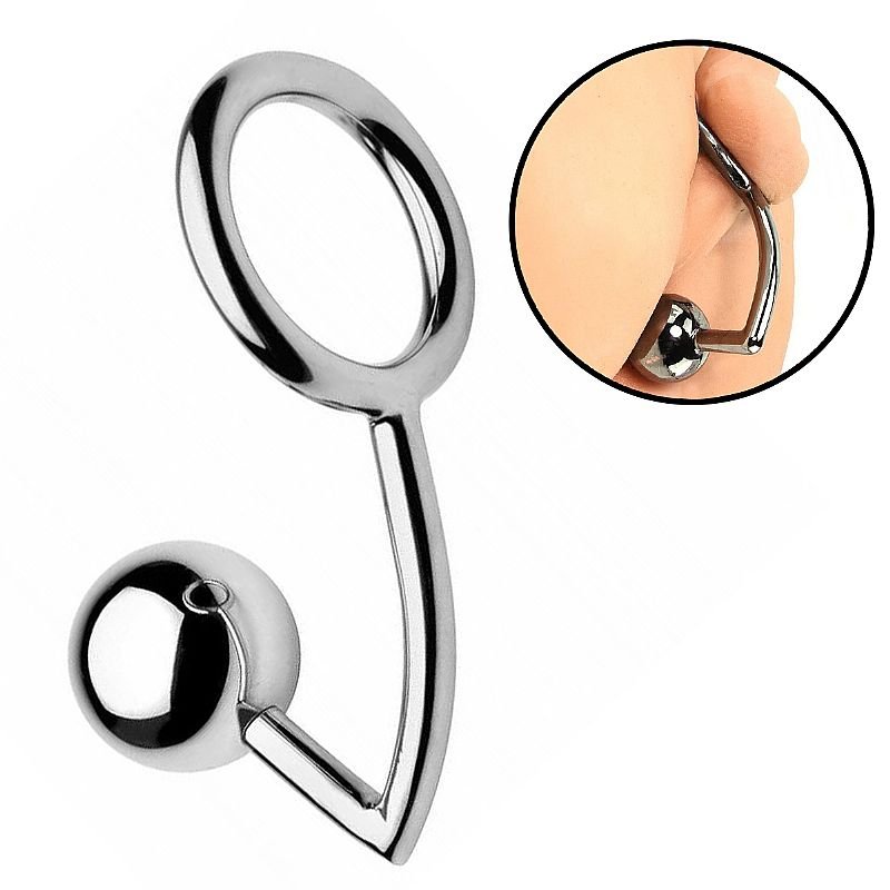 Anel Peniano com Plug Anal em Aço