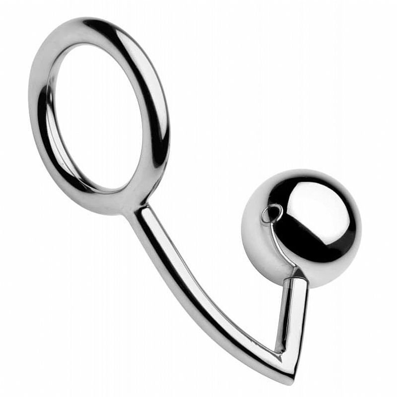 Anel Peniano com Plug Anal em Aço