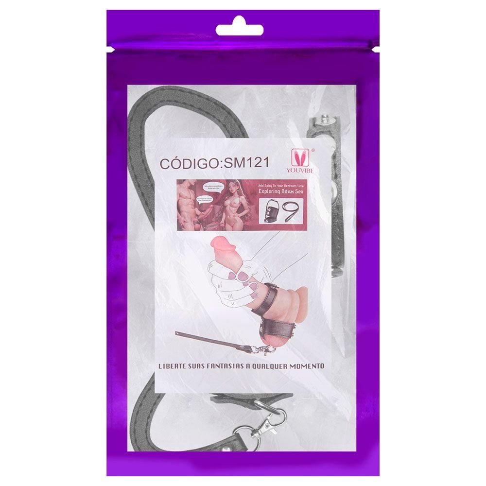 Anel Peniano Couro Bondage Coleira Youvibe Vipmix