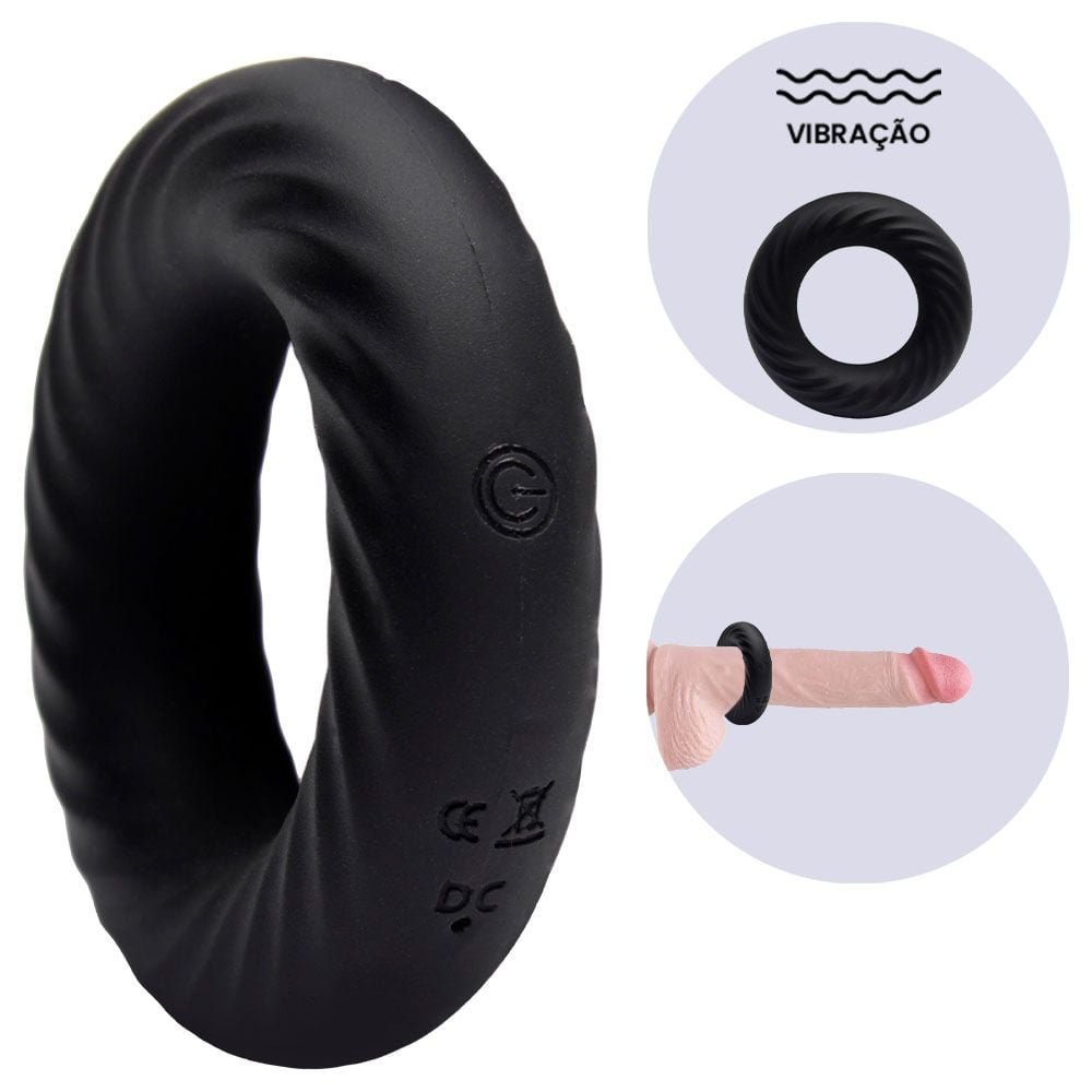 Anel Peniano Vibrador 10 Modos Remoto Sexy Import