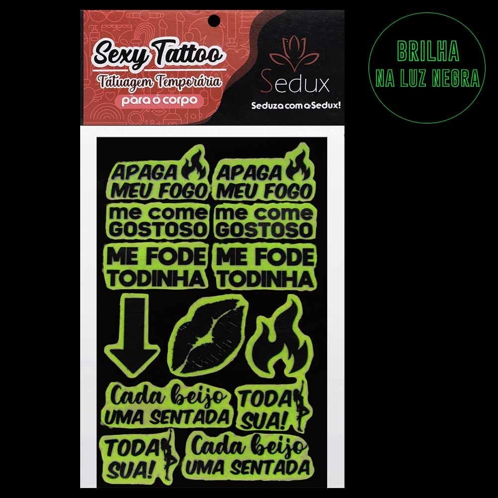 Apaga Meu Fogo Tatuagem Brilha No Escuro 10 X 15cm Sedux