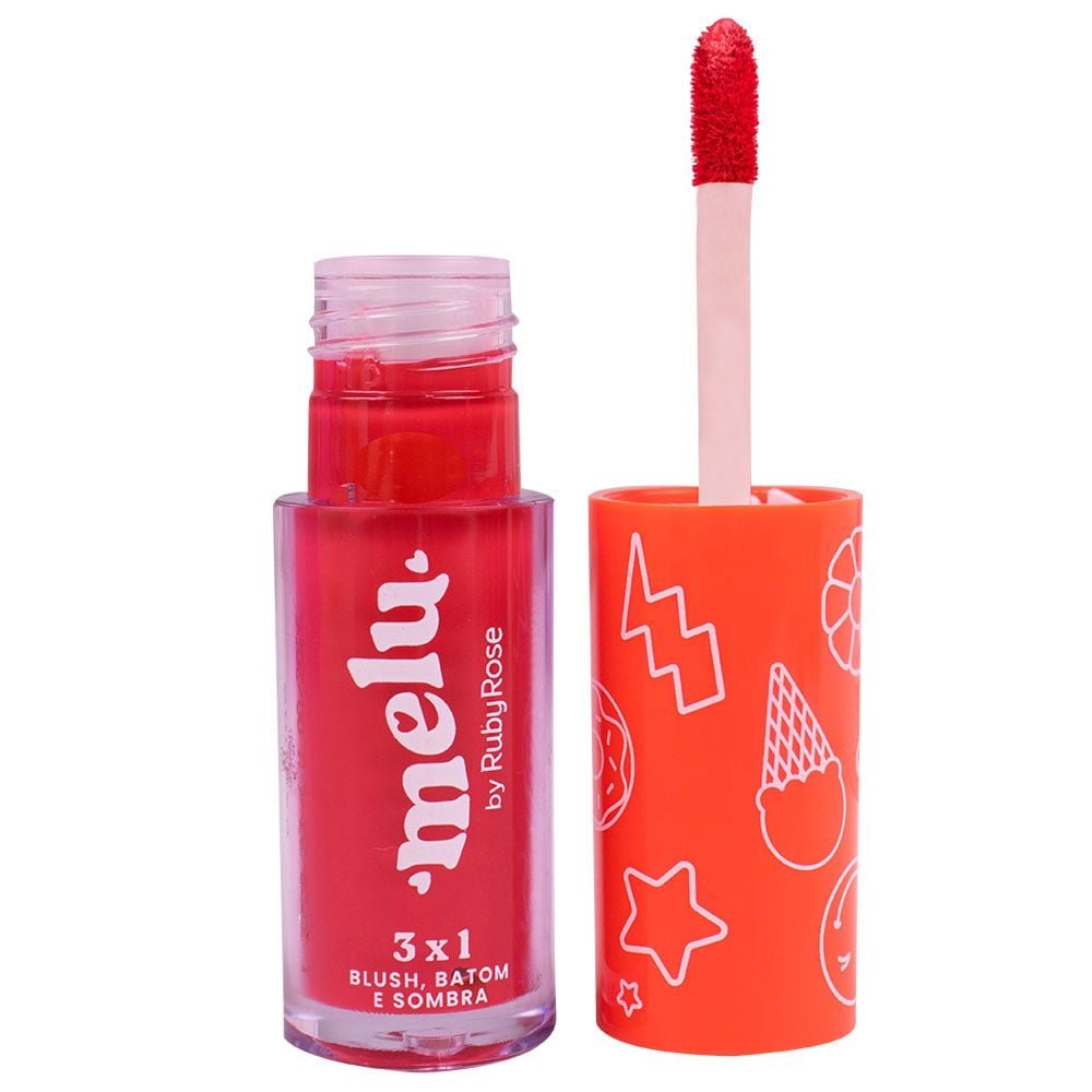 Batom Blush Sombra 3 Em 1 Melu Ruby Rose