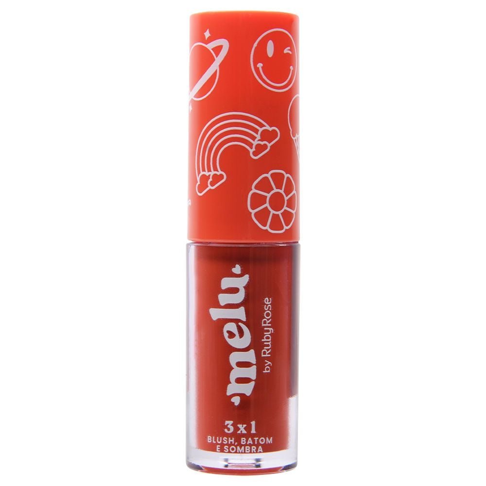 Batom Blush Sombra 3 Em 1 Melu Ruby Rose