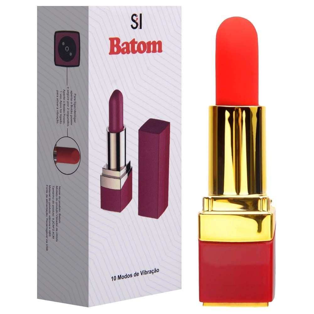 Batom Vibratório 10 Modos 9,2 X 2,4cm Sexy Import