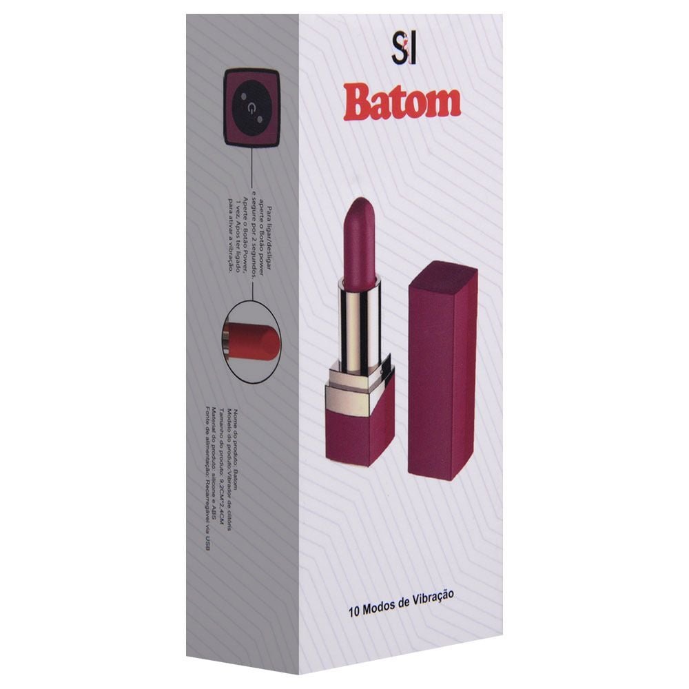 Batom Vibratório 10 Modos 9,2 X 2,4cm Sexy Import