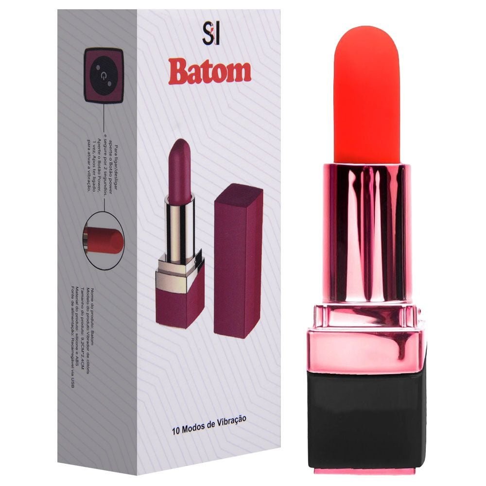 Batom Vibratório 10 Modos 9,2 X 2,4cm Sexy Import