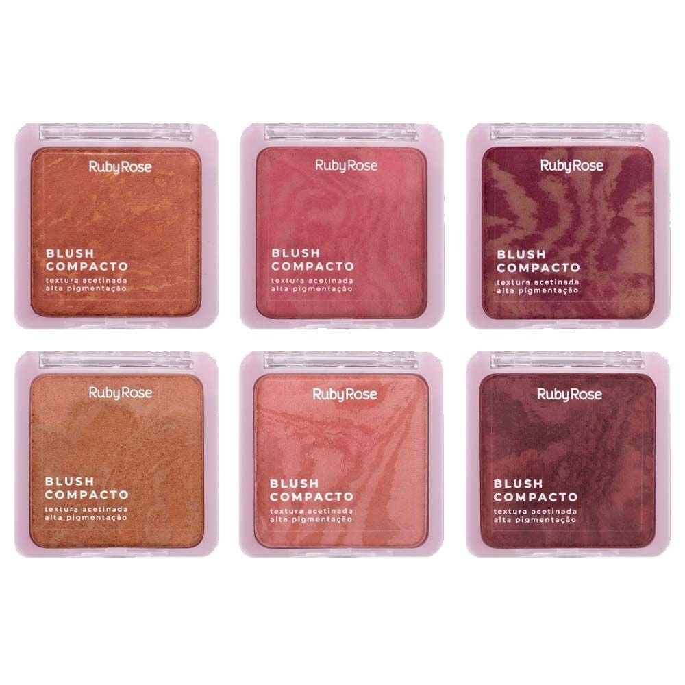 Blush Compacto Textura Acetinada Ruby Rose