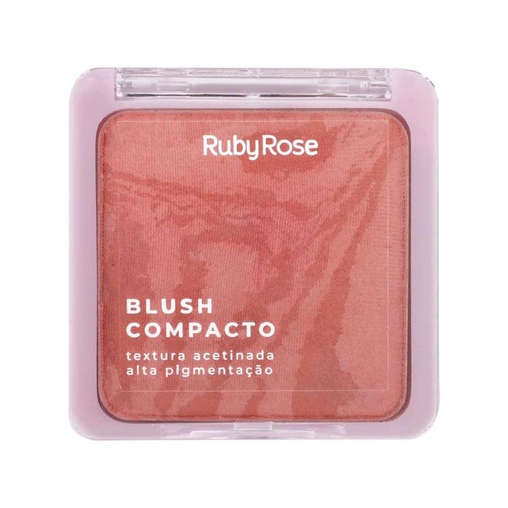 Blush Compacto Textura Acetinada Ruby Rose