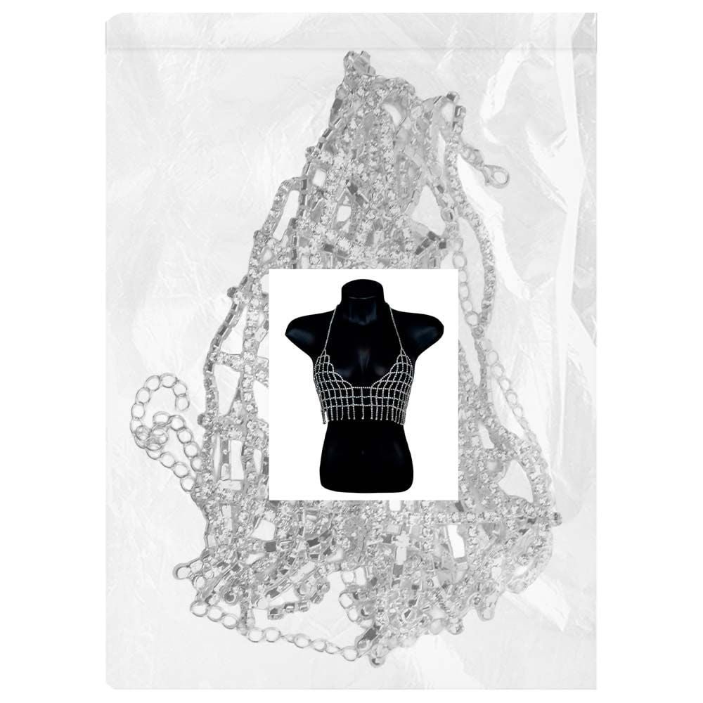 Body Chain Redinha Com Strass Joia De Corpo Yaffa