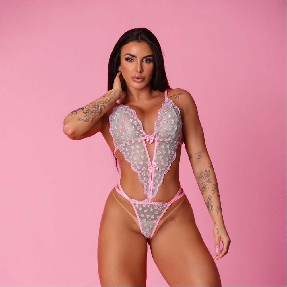 Body Sensual Glow Up Em Tule Bordado Tallyta