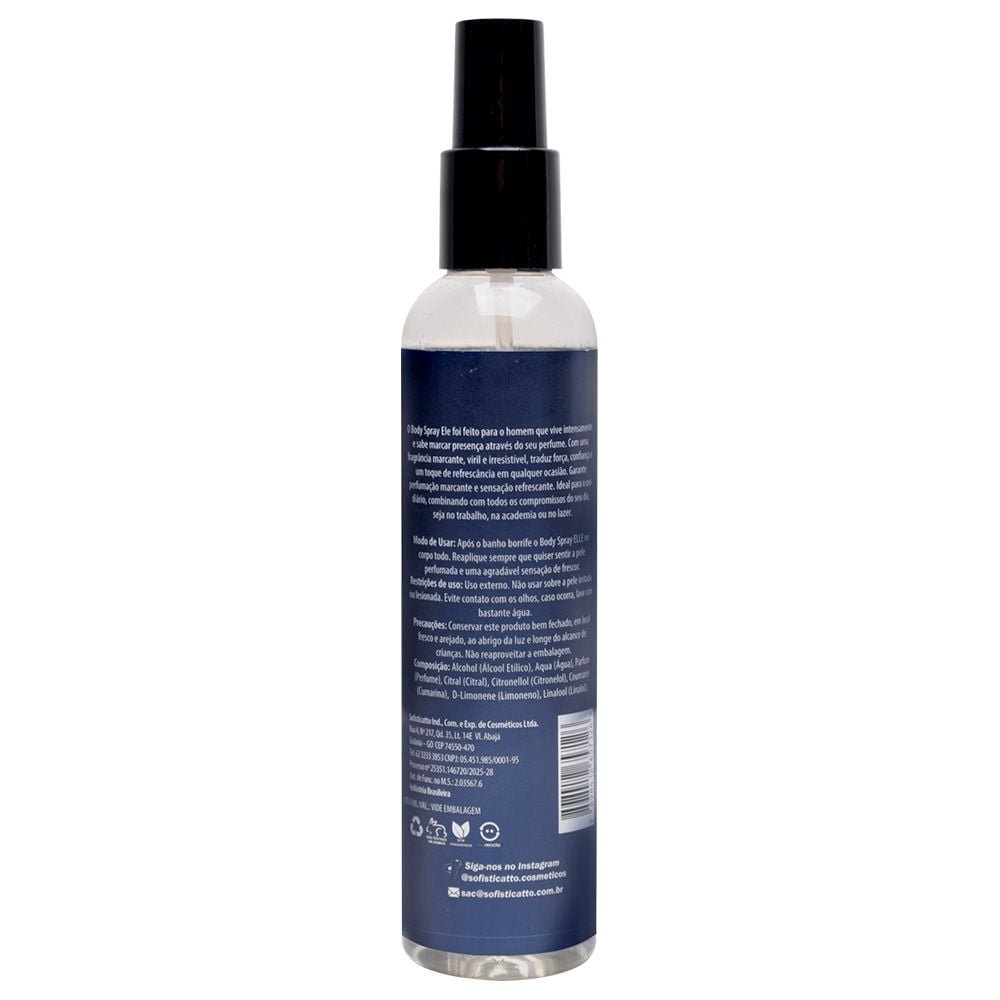 Body Spray Ele Perfume Masculino 200ml Sofisticatto