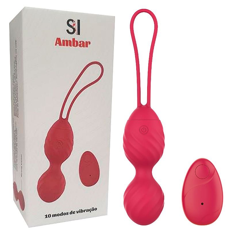 Bolas Pompoarismo com Vibro e controle - Ambar