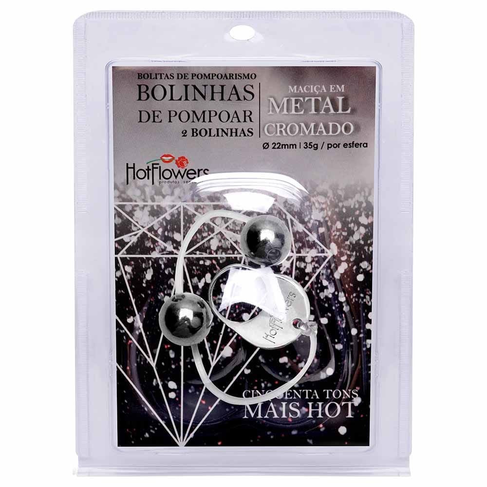 Bolinha Metal Cromada Pompoar 02 Unidades Hot Flowers
