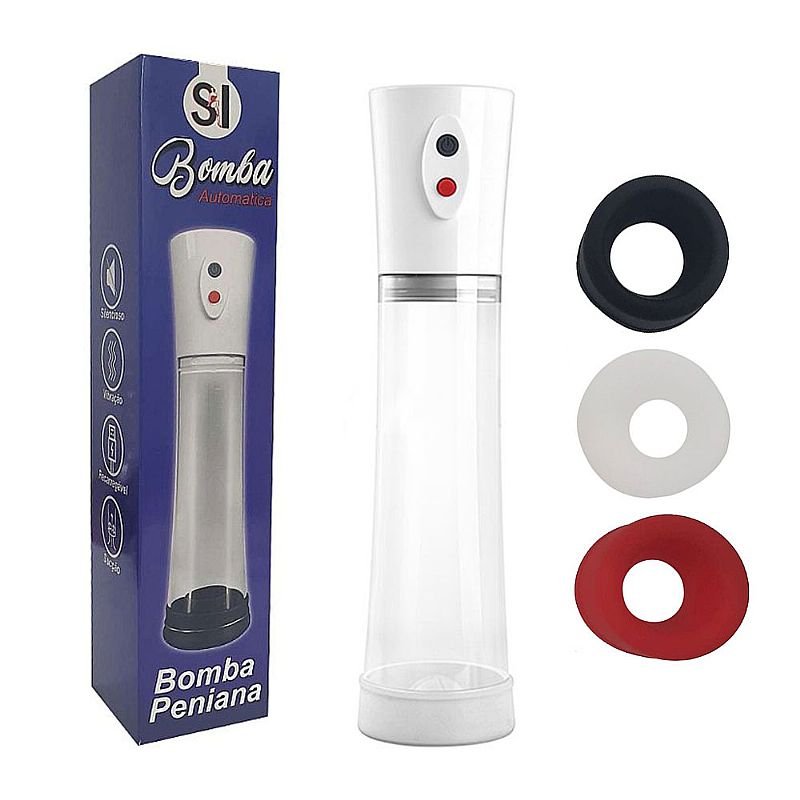 Bomba Elétrica Peniana - 3 Aneis de Silicone - Pênis Pump