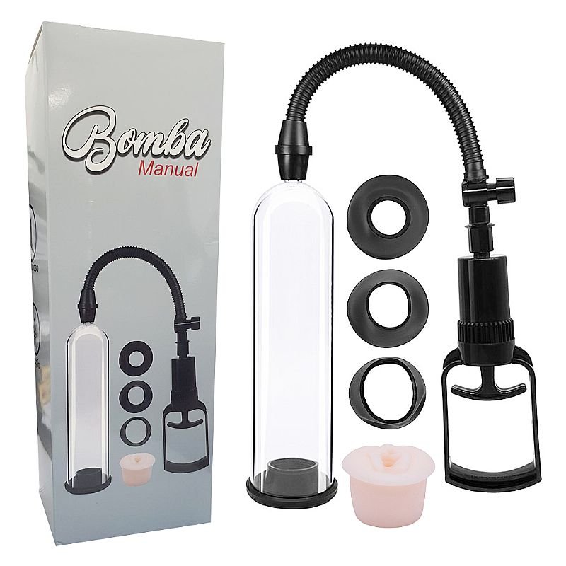 Bomba Peniana Manual 6 - 3 Anéis de Silicone e 1 Forma de Vagina
