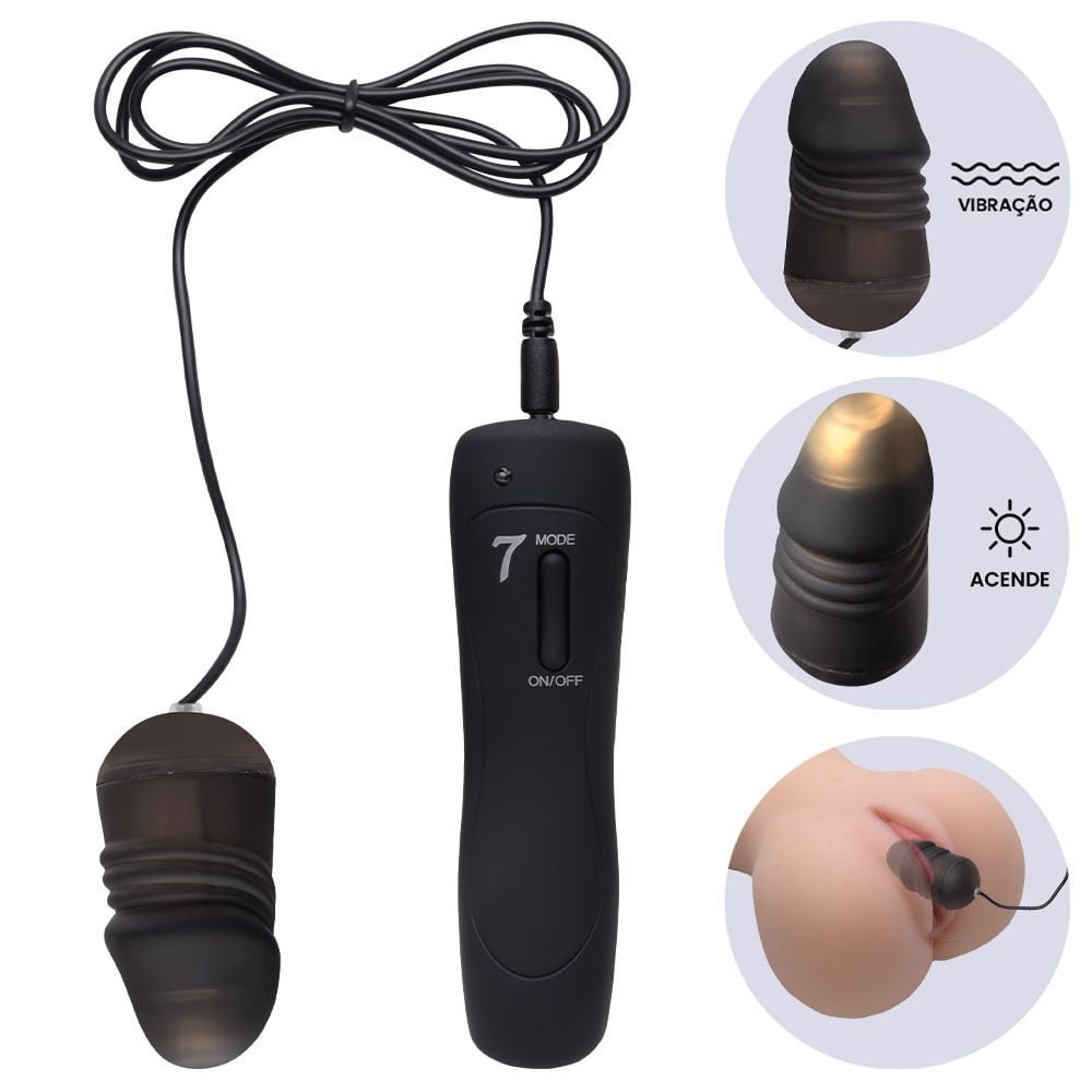 Bullet 7 Vibrações Flashing Glans Sexy Import