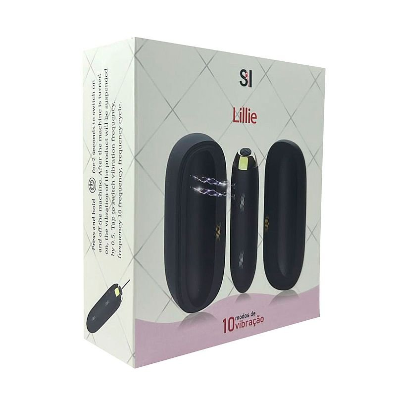 Bullet com Case Recarregável - Lillie - Preto
