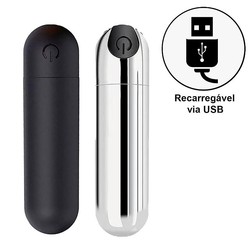 Bullet Recarregável com 10 Vibrações