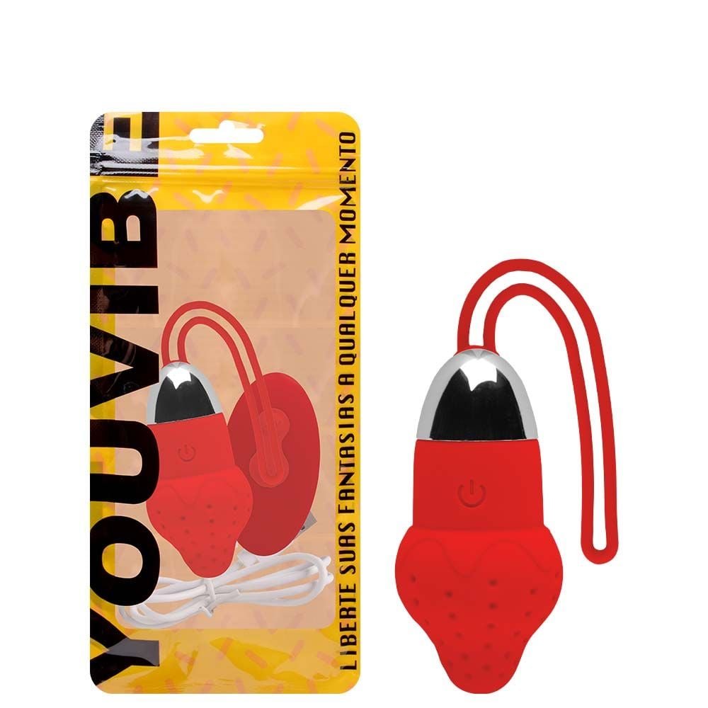 Bullet Vibrador Morango 10 Modos Youvibe Vipmix