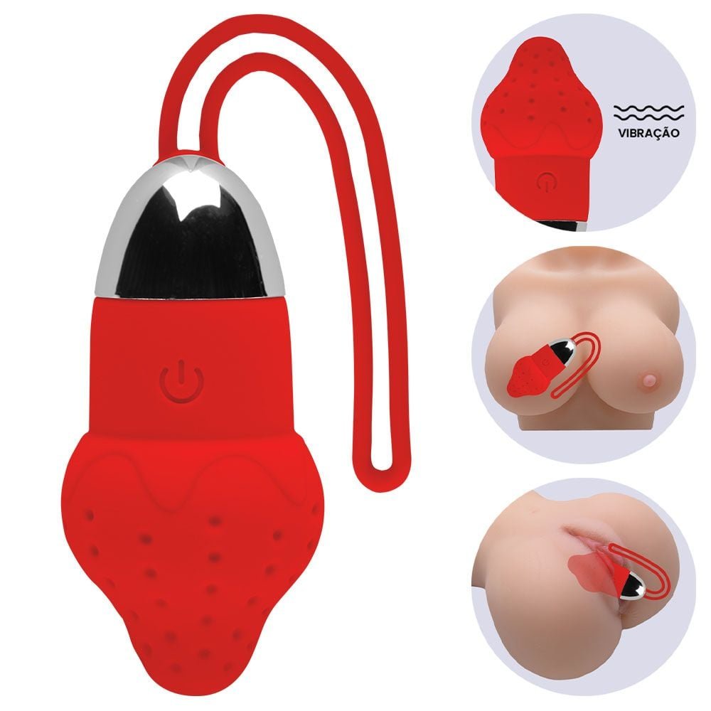 Bullet Vibrador Morango 10 Modos Youvibe Vipmix