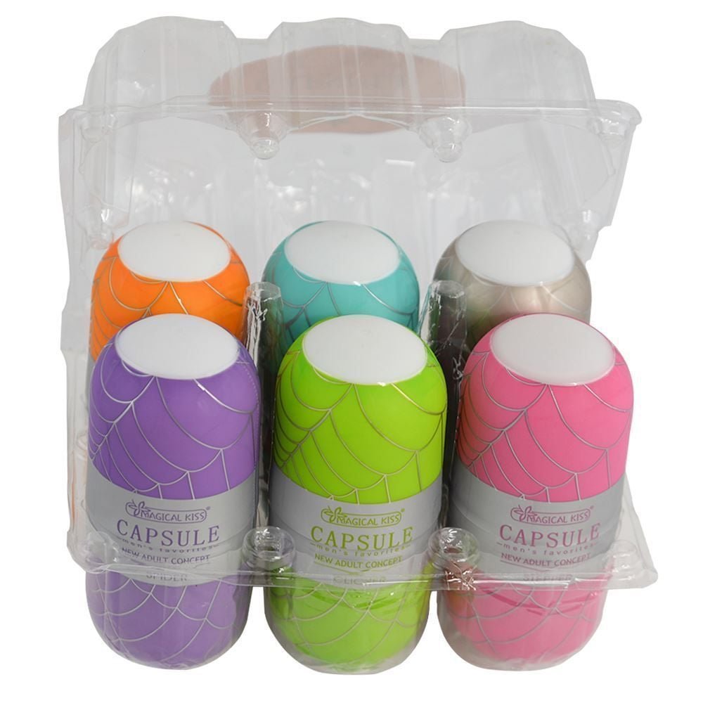 Caixa 6 Capsule Egg Masturbador Magical Kiss